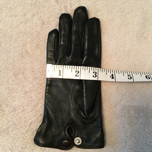 Black leather gloves sz S - Picture 7 of 11